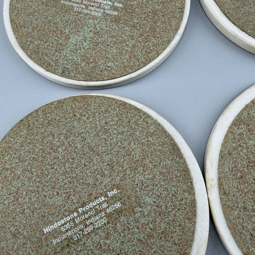 Vintage CoasterStone Floral Sandstone Coaster Set of 4 With Original Box